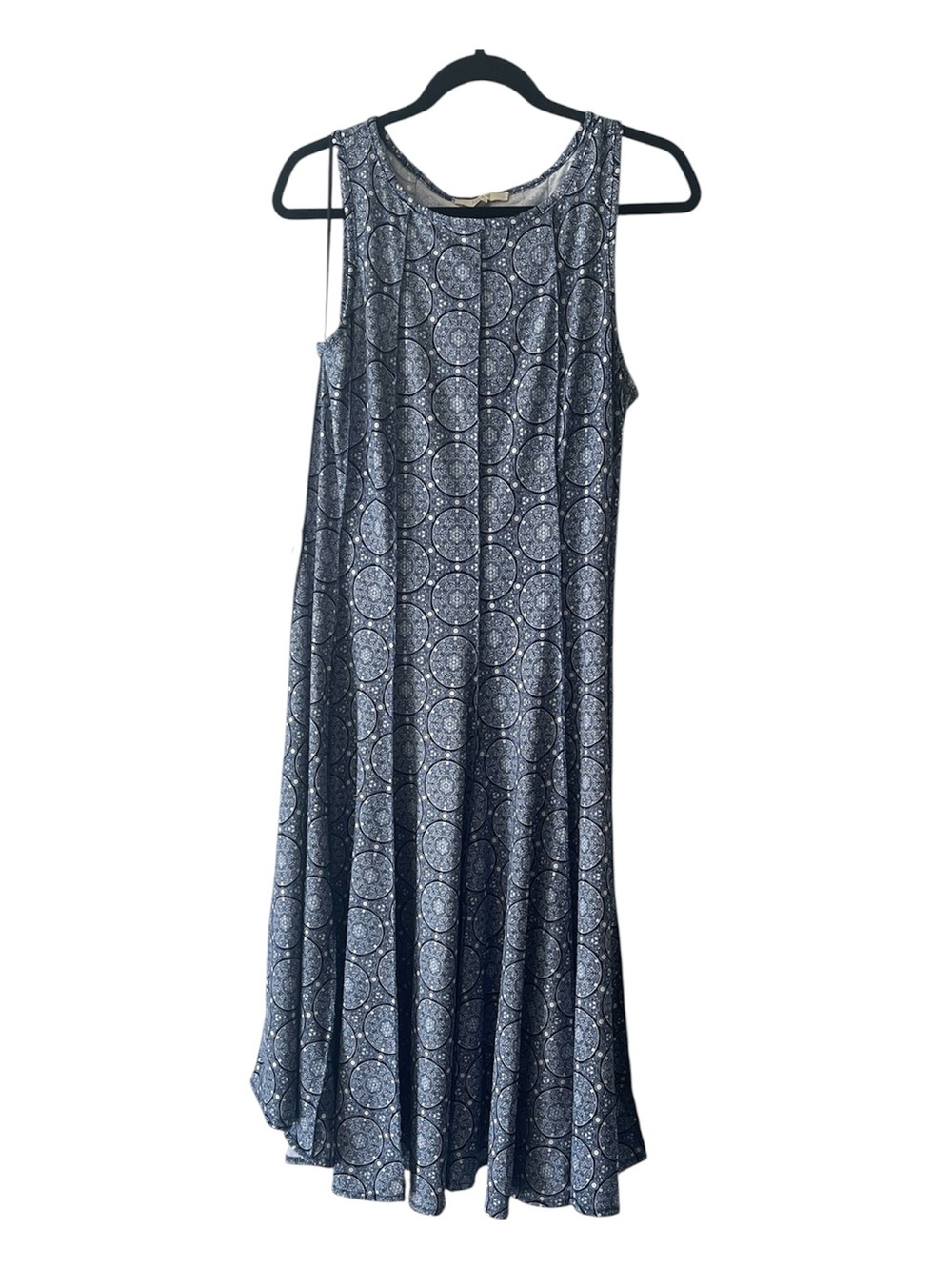 Haani Navy Blue Printed Maxi Dress